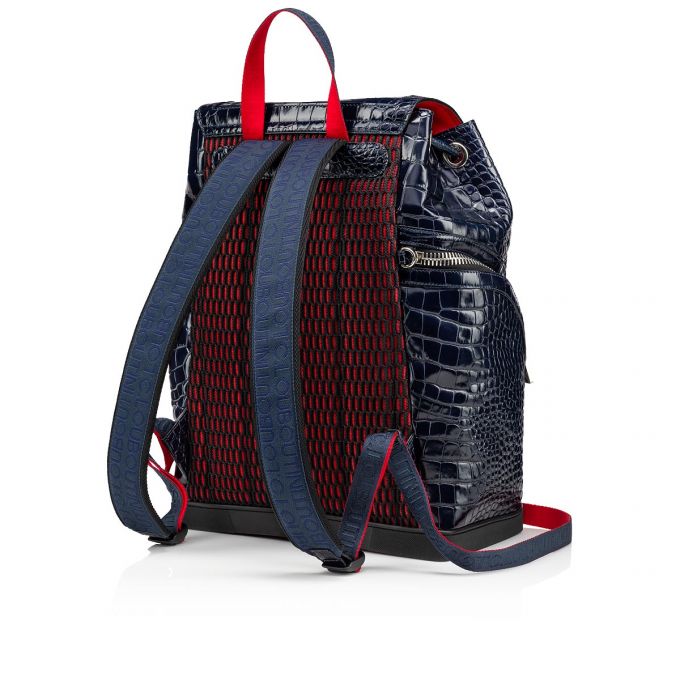 Mochilas Christian Louboutin Explorafunk S Creative Cuero Backpack Hombre Azules | MX-38031