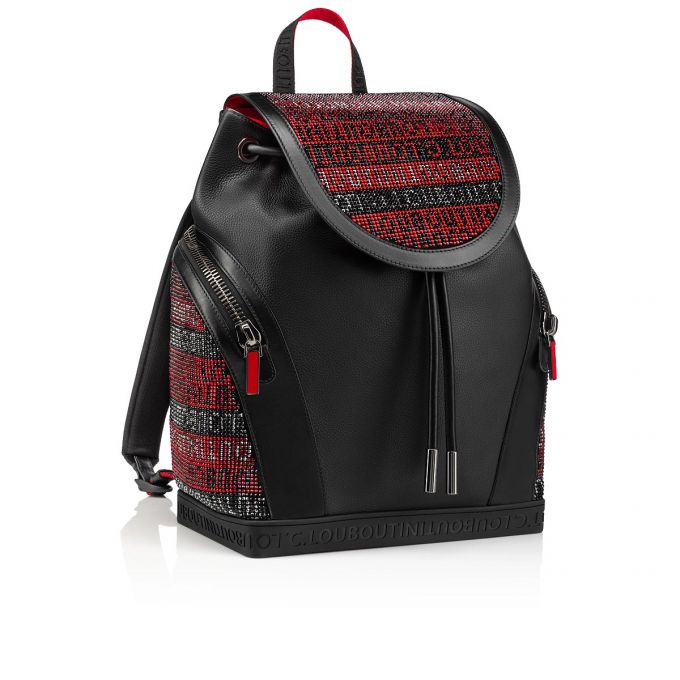 Mochilas Christian Louboutin Explorafunk S Creative Cuero Backpack Hombre Negros Rojos | MX-89941