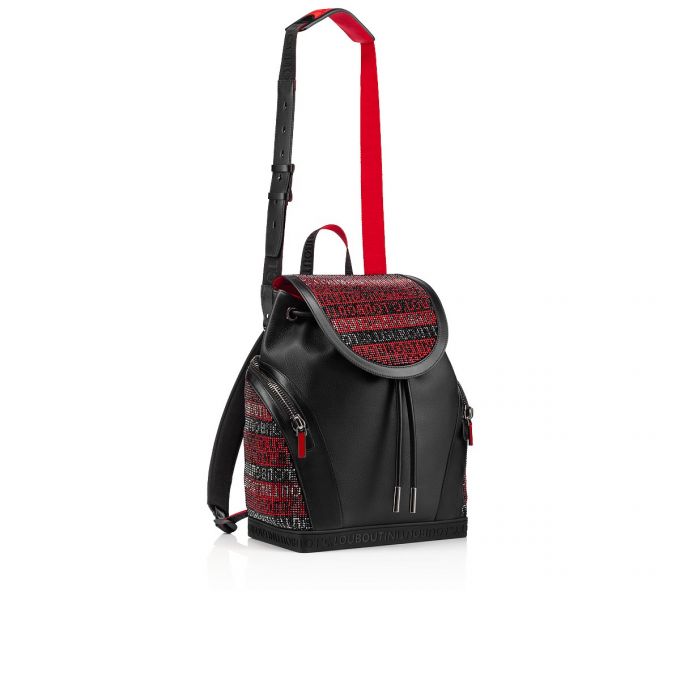 Mochilas Christian Louboutin Explorafunk S Creative Cuero Backpack Hombre Negros Rojos | MX-89941