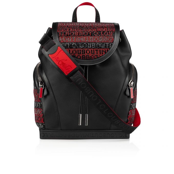 Mochilas Christian Louboutin Explorafunk S Creative Cuero Backpack Hombre Negros Rojos | MX-89941