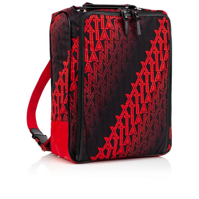 Mochilas Christian Louboutin Hop'N Zip Creative Fabric Backpack Hombre Negros Rojos | MX-05585