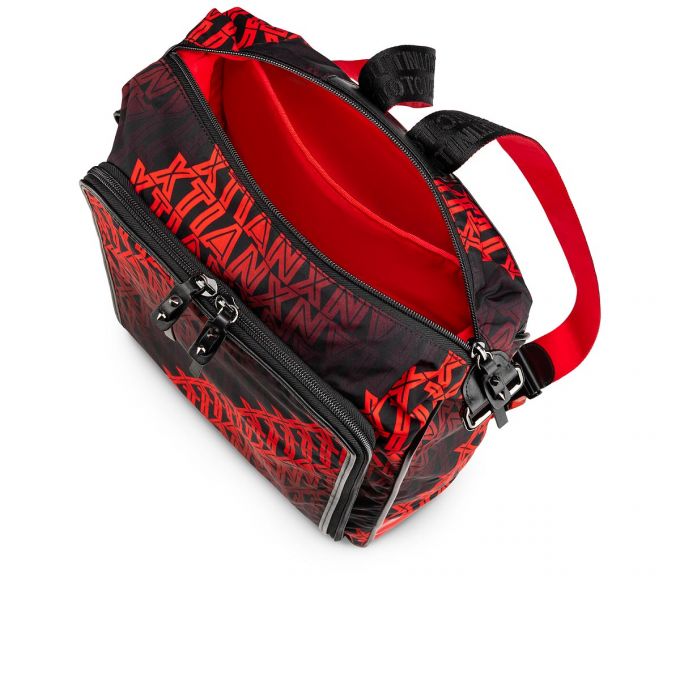 Mochilas Christian Louboutin Hop'N Zip Creative Fabric Backpack Hombre Negros Rojos | MX-05585