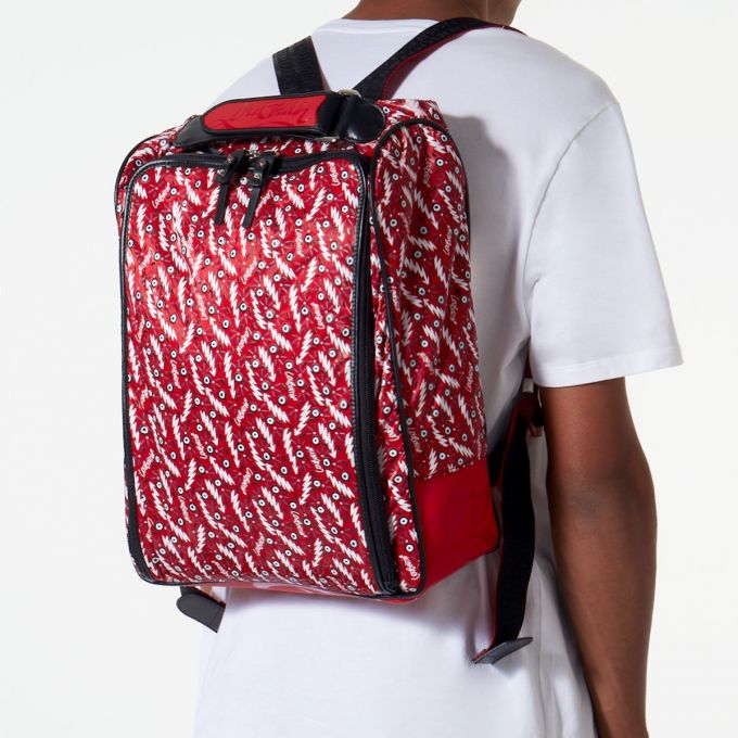 Mochilas Christian Louboutin Hop'N Zip Creative Fabric Backpack Hombre Rojos Negros | MX-85666