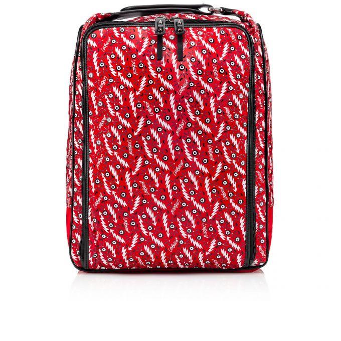 Mochilas Christian Louboutin Hop\'N Zip Creative Fabric Backpack Hombre Rojos Negros | MX-85666