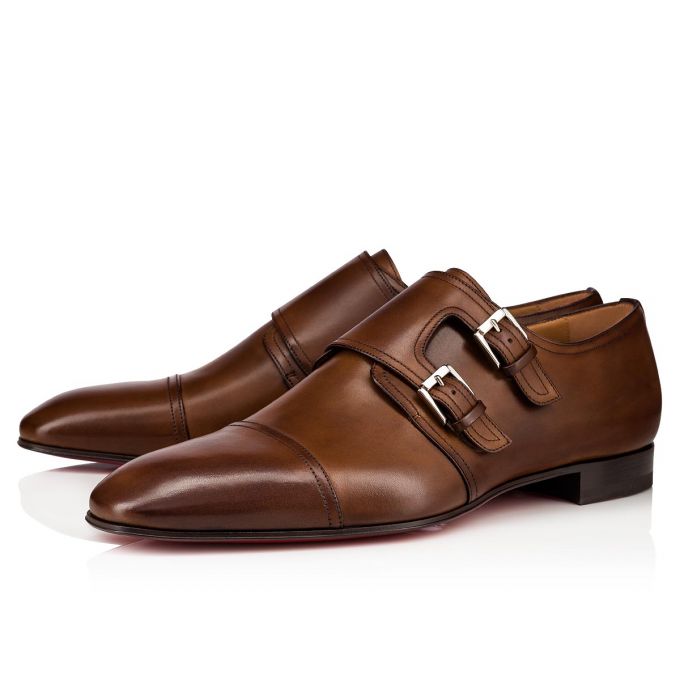 Monk Straps Christian Louboutin Mortimer 000 Havane Calf Monk Straps Hombre Marrom | MX-91755