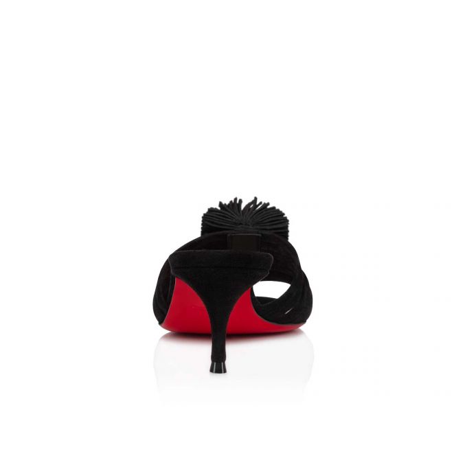 Mulas Christian Louboutin Belbrossa 55 Veau Velours Mules Mujer Negros | MX-07632