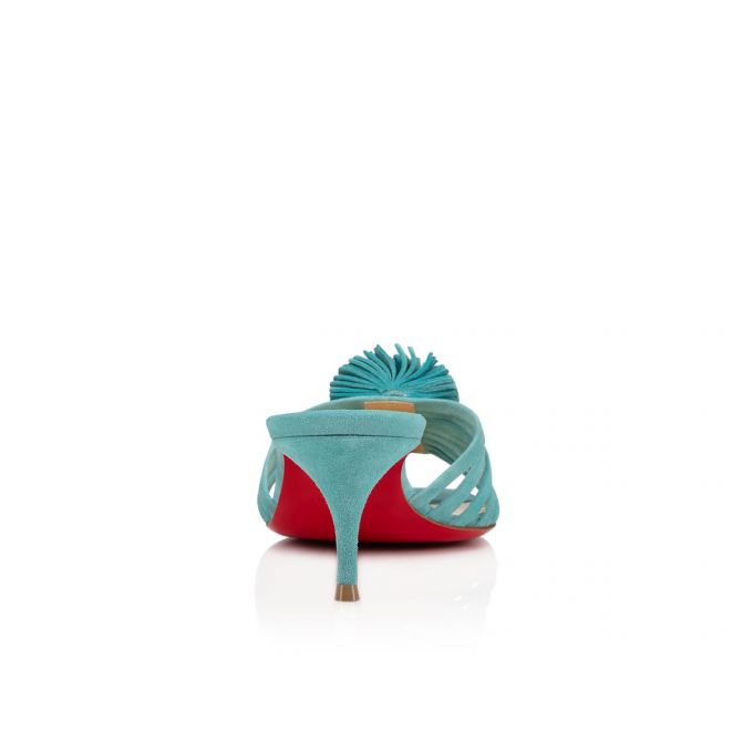 Mulas Christian Louboutin Belbrossa 55 Veau Velours Mules Mujer Azules | MX-86198