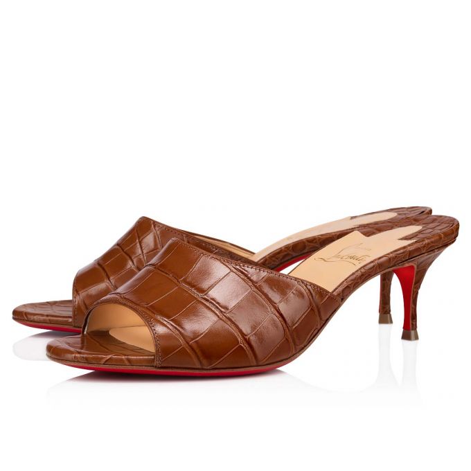 Mulas Christian Louboutin East Mule 55 Calf Mules Mujer Marrom | MX-62642