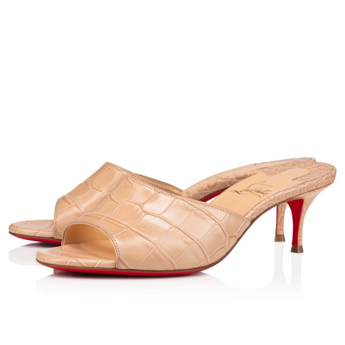 Mulas Christian Louboutin East Mule 55 Calf Mules Mujer Marrom | MX-73606