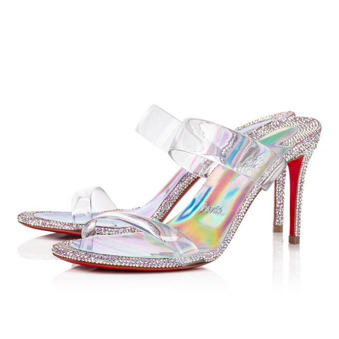 Mulas Christian Louboutin Just Strass 85 Gamuza Mules Mujer Multicolor | MX-28972