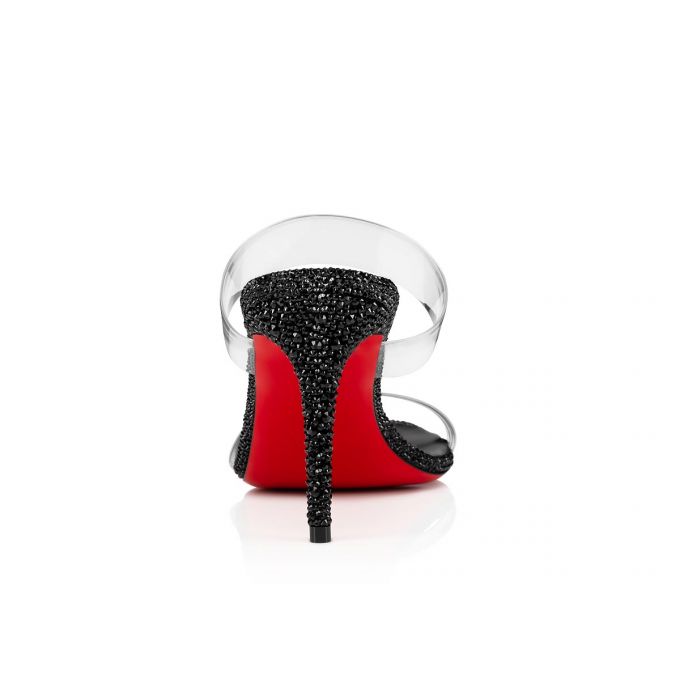 Mulas Christian Louboutin Just Strass 85 Strass Mules Mujer Negros | MX-55835