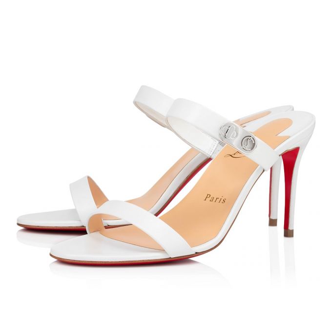 Mulas Christian Louboutin Lock Me 85 Mules Mujer Blancos | MX-50527