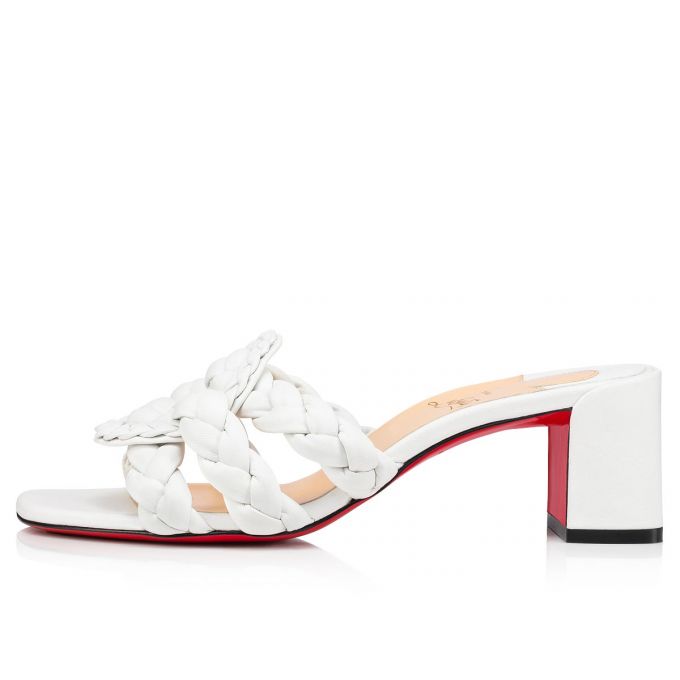 Mulas Christian Louboutin Marmela 55 Nappa Mules Mujer Blancos | MX-18766