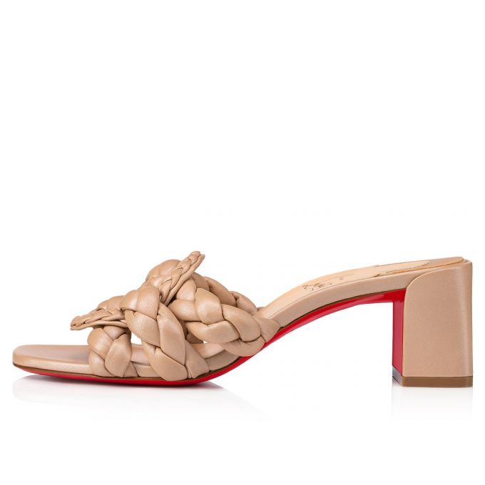 Mulas Christian Louboutin Marmela 55 Nappa Mules Mujer Beige | MX-19551