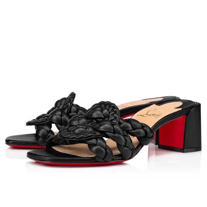 Mulas Christian Louboutin Marmela 55 Nappa Mules Mujer Negros | MX-54858