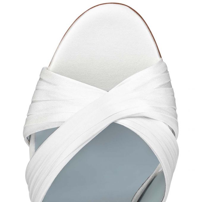 Mulas Christian Louboutin Nicol Is Back 85 Crepe Satin/Satin/Lurex Mules Mujer Blancos Azules | MX-37260