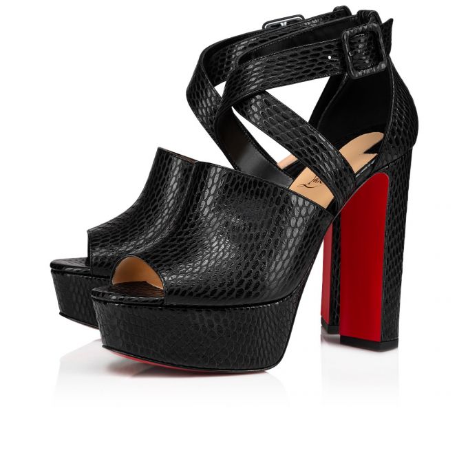 Platforms Christian Louboutin Bingirl 130 Calf Platforms Mujer Negros | MX-71570