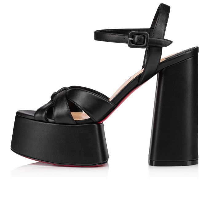 Platforms Christian Louboutin Foolanjalili 130 Calf Platforms Mujer Negros | MX-12055