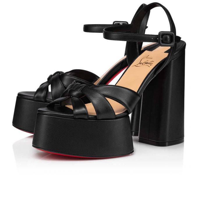 Platforms Christian Louboutin Foolanjalili 130 Calf Platforms Mujer Negros | MX-12055