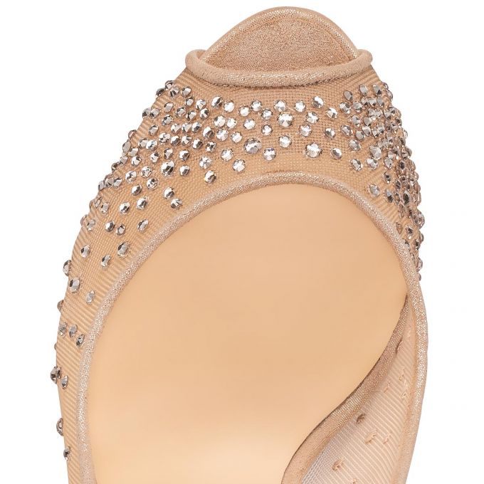 Platforms Christian Louboutin Very Strass 120 Version Strass Platforms Mujer Beige | MX-45617