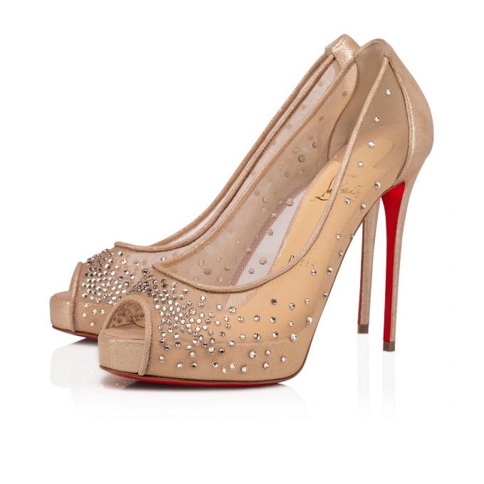 Platforms Christian Louboutin Very Strass 120 Version Strass Platforms Mujer Beige | MX-45617