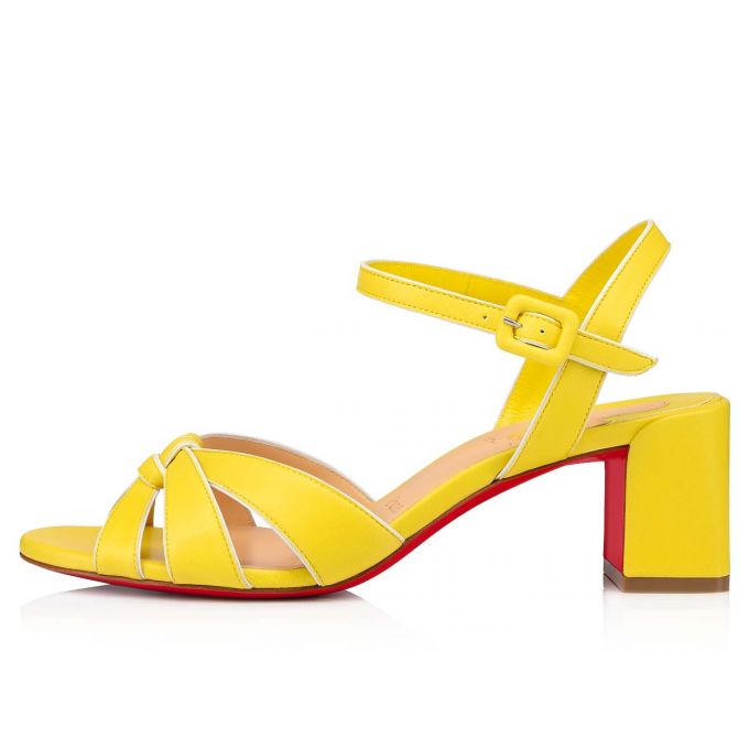 Sandalias Christian Louboutin Anjalili 55 Nappa Sandals Mujer Amarillos | MX-94133