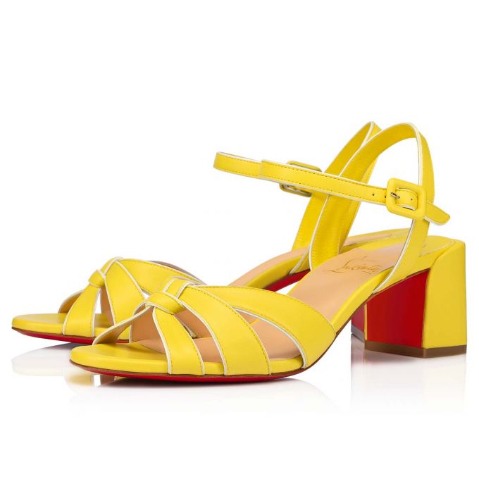 Sandalias Christian Louboutin Anjalili 55 Nappa Sandals Mujer Amarillos | MX-94133