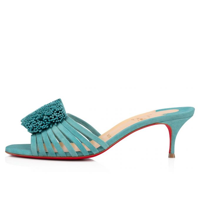 Sandalias Christian Louboutin Belbrossa 55 Veau Velours Sandals Mujer Azules | MX-04035