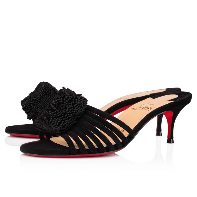 Sandalias Christian Louboutin Belbrossa 55 Veau Velours Sandals Mujer Negros | MX-40313