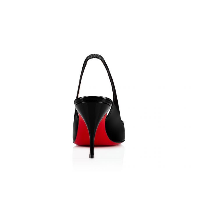 Sandalias Christian Louboutin Clare Sling 080 80 Charol Sandals Mujer Negros | MX-66407