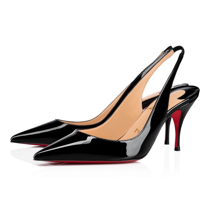 Sandalias Christian Louboutin Clare Sling 080 80 Charol Sandals Mujer Negros | MX-66407