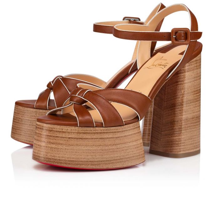 Sandalias Christian Louboutin Foolanjalili 130 Calf Sandals Mujer Beige | MX-33494