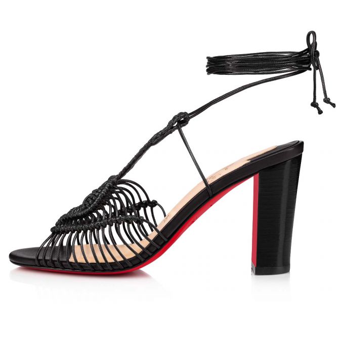 Sandalias Christian Louboutin Janis In Heels 85 Lucido Calf Sandals Mujer Negros | MX-24181