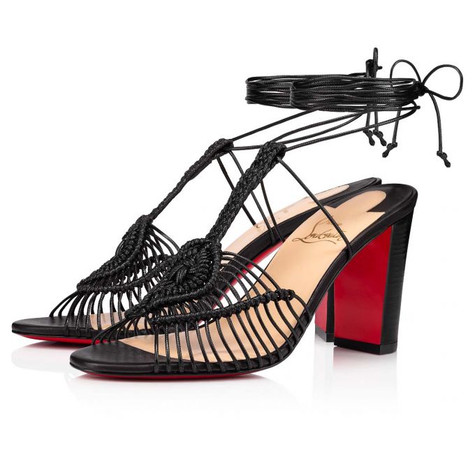 Sandalias Christian Louboutin Janis In Heels 85 Lucido Calf Sandals Mujer Negros | MX-24181