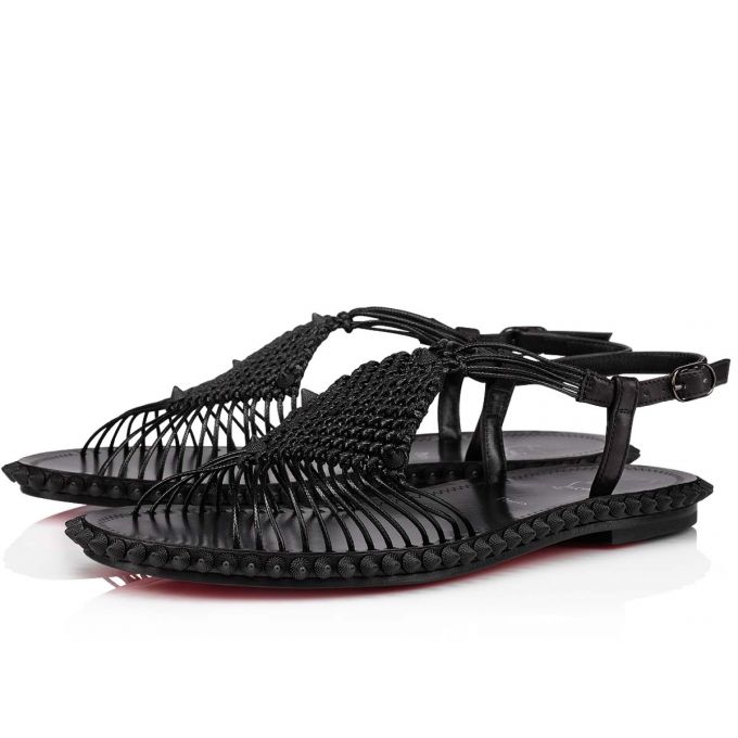 Sandalias Christian Louboutin Janis In Spain Calf Sandals Mujer Negros | MX-48928