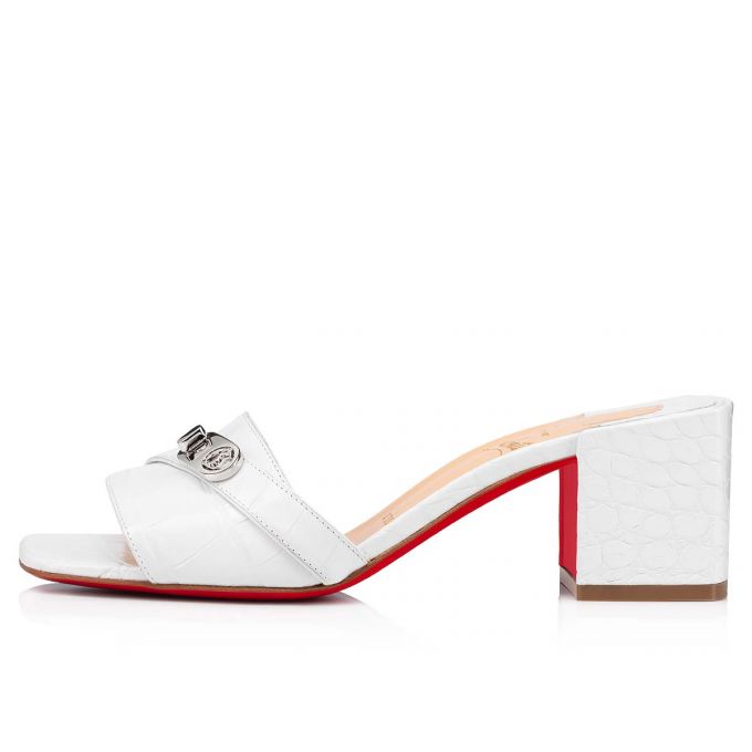 Sandalias Christian Louboutin Lock Art 55 Calf Sandals Mujer Blancos | MX-97992