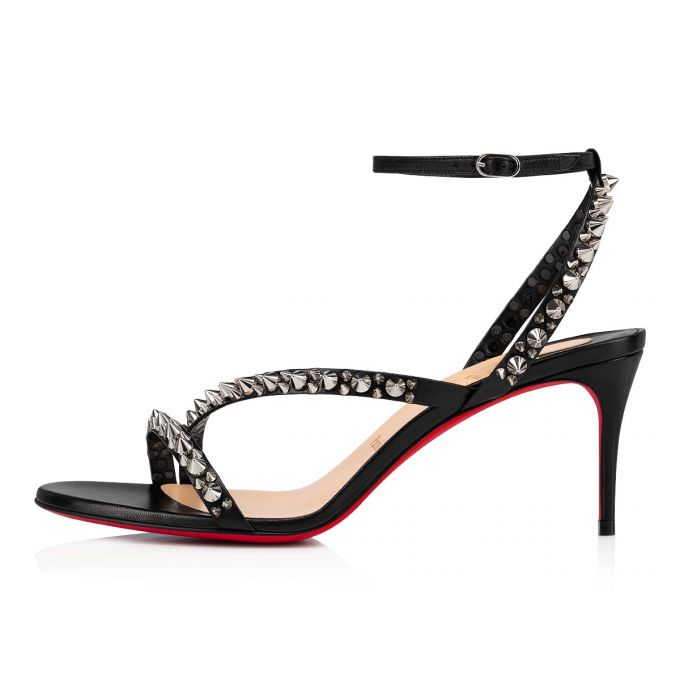 Sandalias Christian Louboutin Mafaldina Spikes 70 Sandals Mujer Negros Plateados | MX-85027