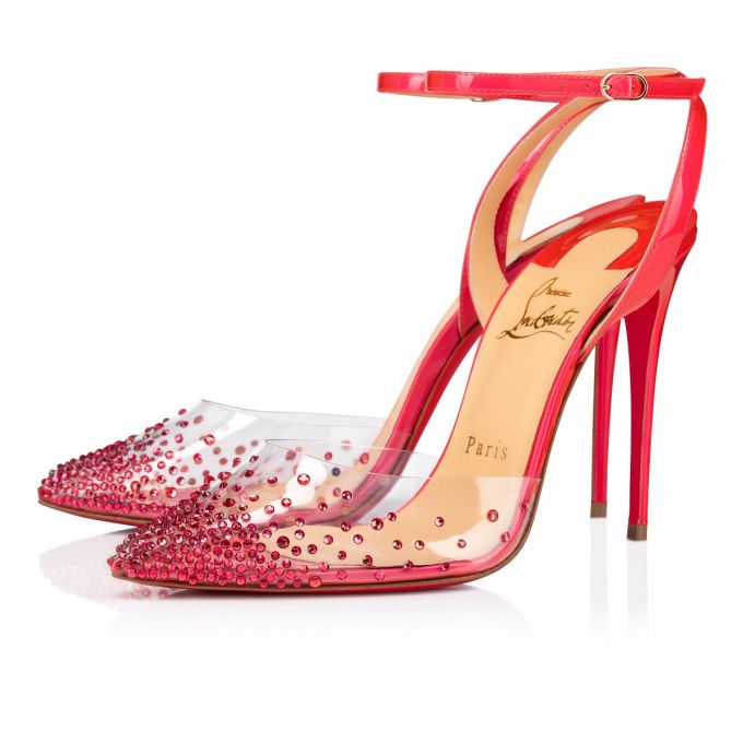 Sandalias Christian Louboutin Spikaqueen 100 Pvc Sandals Mujer Rosas | MX-47189