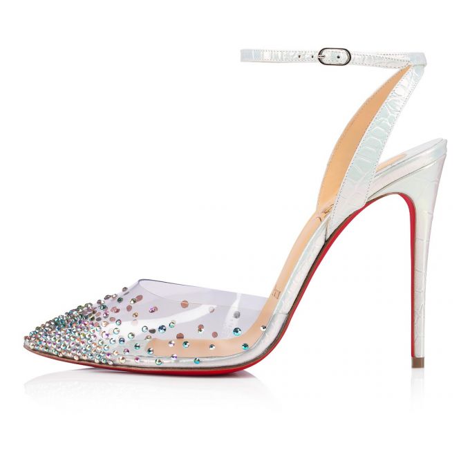 Sandalias Christian Louboutin Spikaqueen 100 Pvc Sandals Mujer Blancos | MX-72992