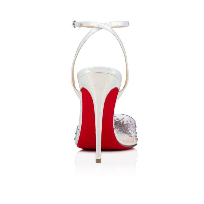 Sandalias Christian Louboutin Spikaqueen 100 Pvc Sandals Mujer Blancos | MX-72992