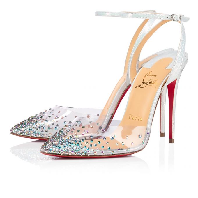 Sandalias Christian Louboutin Spikaqueen 100 Pvc Sandals Mujer Blancos | MX-72992