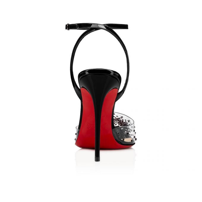 Sandalias Christian Louboutin Spikaqueen 100 100 Version Pvc Sandals Mujer Negros | MX-77892