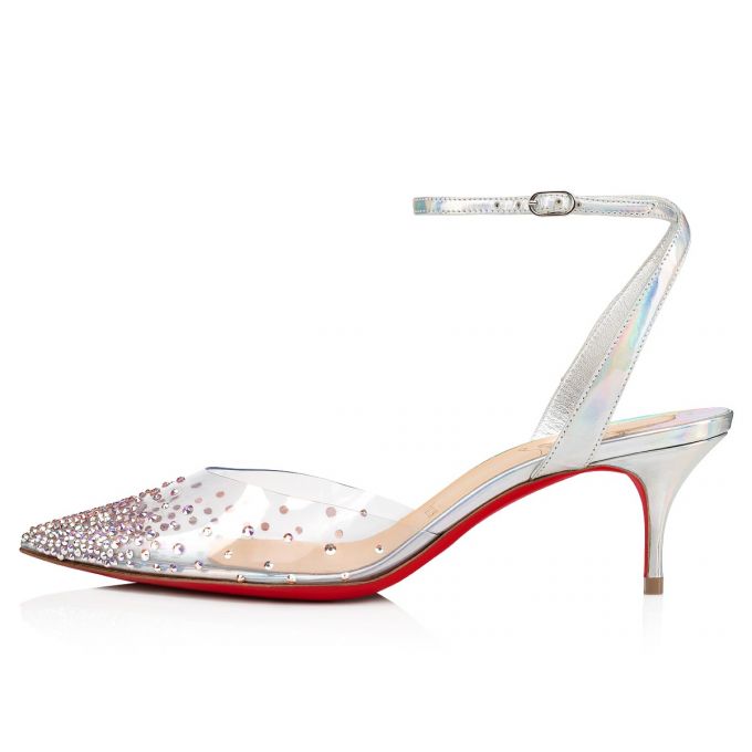 Sandalias Christian Louboutin Spikaqueen 055 55 Version Pvc Sandals Mujer Plateados | MX-78889