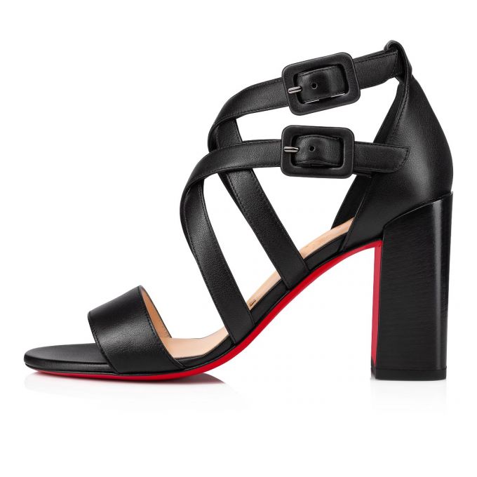 Sandalias Christian Louboutin Zefira 85 Calf Sandals Mujer Negros | MX-22741