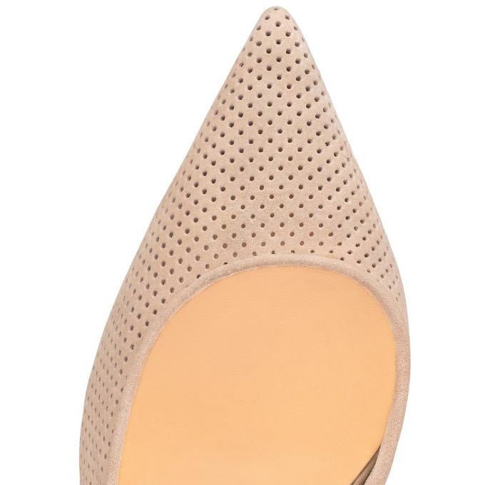 T Strap Christian Louboutin Victorilla 100 Veau Velours T Correa Mujer Beige | MX-23920