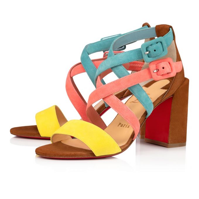 T Strap Christian Louboutin Zefira 85 Gamuza T Correa Mujer Multicolor | MX-17504