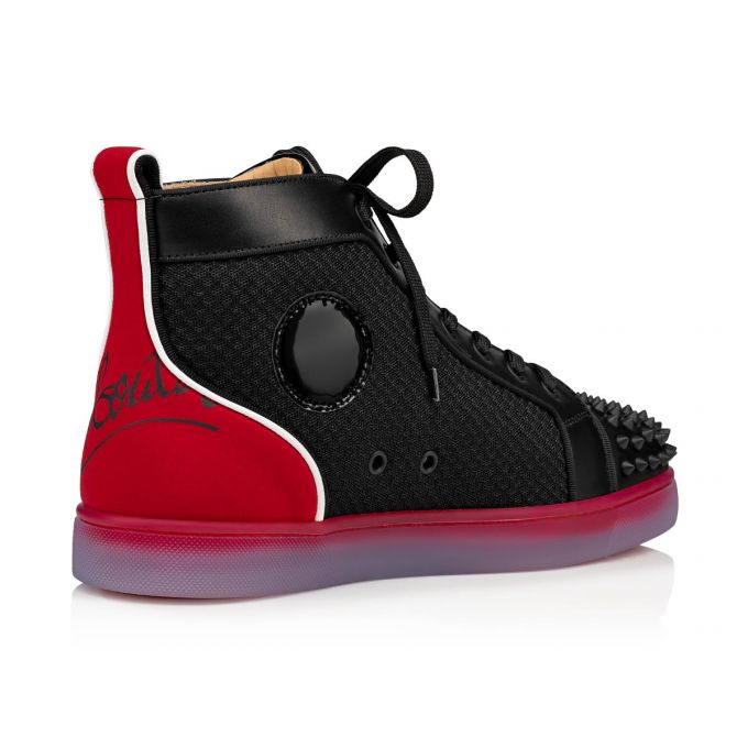 Tenis Christian Louboutin Fun Lou Spikes 000 Version Mesh Sneakers Hombre Negros Rojos | MX-21450