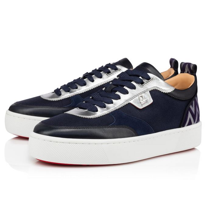 Tenis Christian Louboutin Happyrui Creative Fabric Sneakers Hombre Azul Marino | MX-69829