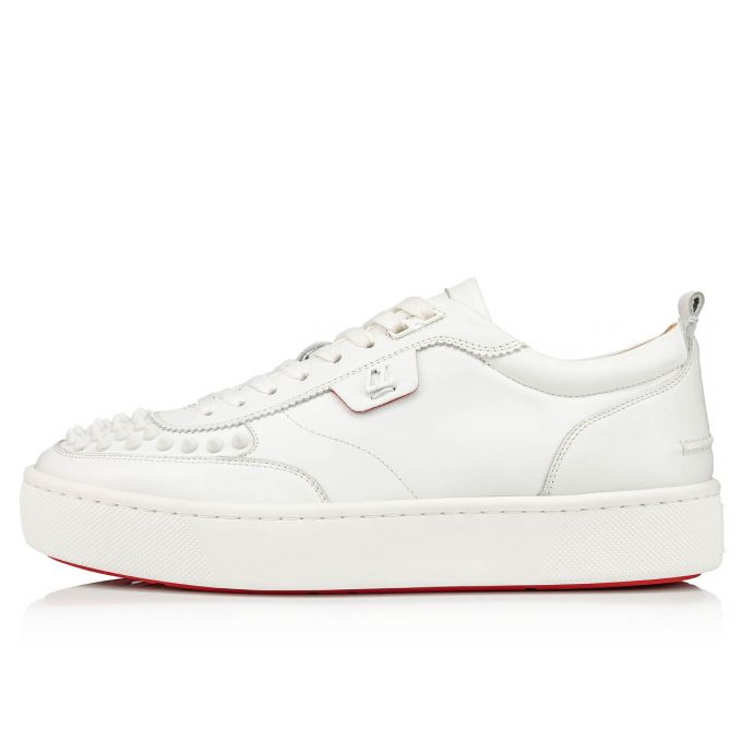 Tenis Christian Louboutin Happyrui Spikes 000 Mat Calf Sneakers Hombre Blancos | MX-02123