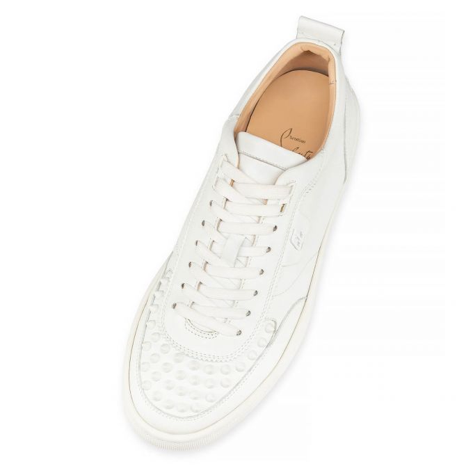 Tenis Christian Louboutin Happyrui Spikes 000 Mat Calf Sneakers Hombre Blancos | MX-02123